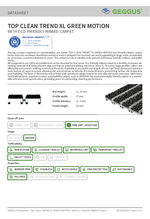 Top Clean TREND XL GREEN MOTION with Eco friendly Ribbed Carpet  Datasheet 
