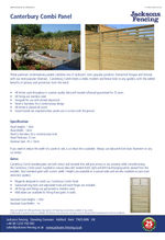 Canterbury Combi Data Sheet