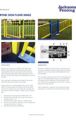 Self closing gate floor hinge spec sheet