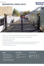 Ornamental swing gates spec sheet
