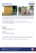 Wheelie Bin Store spec sheet