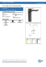 Conca single lever vessel basin mixer Data Sheet
