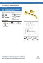 Joy single lever built in basin mixer 220 Data Sheet