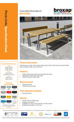 Caerphilly picnic bench BX14 4280 specification sheet