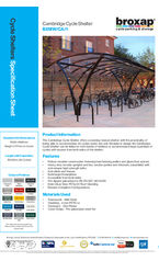 Cambridge Cycle Shelter BXMW/CA/1 specification sheet