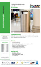 Derby Eros Stainless Steel Litter Bin BX50S 2585 specification sheet