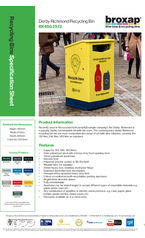 Derby Richmond Recycling Bin BX45G 2572 specification sheet