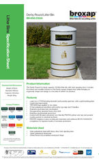 Derby Round Litter Bin BX45G 2554 specification sheet
