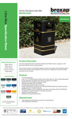 Derby Standard Litter Bin BX45G 2550 specification sheet