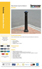 Manchester Cast Iron Bollard BX 1539 specification sheet