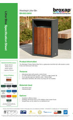 Westleigh Litter Bin BX45G 2800 specification sheet