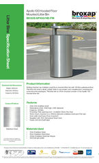 BX50S AP100 HD FM Apollo 100 Floor Mounted Litter Bin Spec Sheet