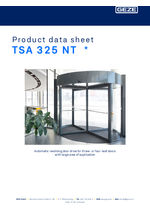TSA 325 NT data sheet