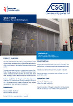 CSG 10601 overhead tracked bi-folding gate data sheet