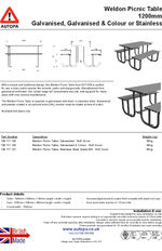 AUTOPA Weldon Picnic Table