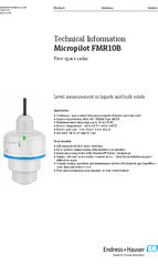 Micropilot FMR10B radar for level measurement in liquids and bulk solids