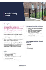Manual swing gates datasheet