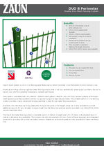 Duo 8 Twin Wire Perimeter Fencing Datasheet