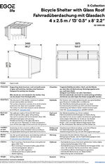 Egoe X2-V410-SS cycle shelter (10 bikes)