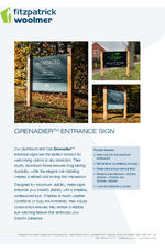 Grenadier entrance sign data sheet