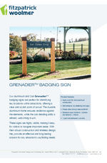 Grenadier badging sign data sheet