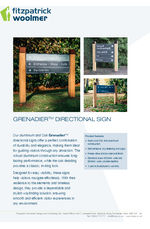 Grenadier directional sign data sheet