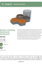 Rosenlund planter & hardwood seating - grey 8114386