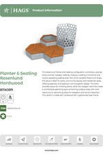 Rosenlund planter & hardwood seating - galvanised 8114389