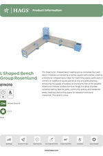 Rosenlund L-shaped pine bench group - blue 8114310