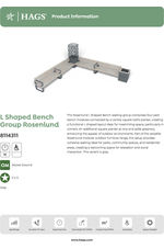 Rosenlund L-shaped pine bench group - grey 8114311