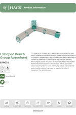 Rosenlund L-shaped pine bench group - green 8114312