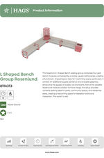 Rosenlund L-shaped pine bench group - red 8114313