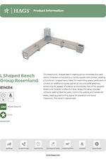 Rosenlund L-shaped pine bench group - galvanised 8114314