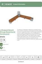 Rosenlund L-shaped hardwood bench group - galvanised 8114316