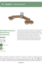 Rosenlund hardwood seating group (L) - galvanised 8114232