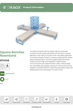 Rosenlund Square pine benches - blue 8114368