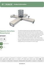 Rosenlund Square pine benches - grey 8114369