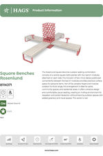 Rosenlund Square pine benches - red 8114371