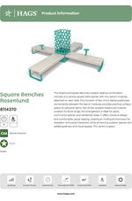 Rosenlund Square pine benches - green 8114370