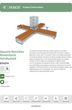 Rosenlund Square hardwood benches - 8114374