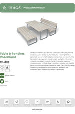 Rosenlund pine and steel table and benches - galvanised 8114308