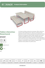 Rosenlund pine and steel table and benches - red 8114307