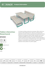 Rosenlund pine and steel table and benches - green 8114304