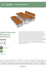 Rosenlund hardwood and steel table and benches - galvanised 8114309