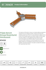 Rosenlunch Triple Bench Group, hardwood - galvanised 8114328