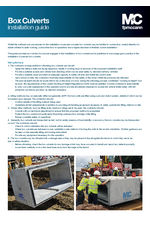 Box culvert - installation guide