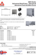 
AUTOPA EM1 Shelter - Galvanised with Mesh Doors