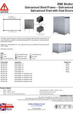 AUTOPA EM2 Shelter - Galvanised with Clad Doors