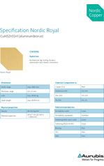 Nordic Royal specification - architectural copper for roofs and facades