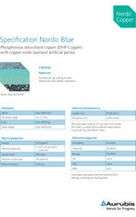 Nordic Blue specification - copper for roofs and facades